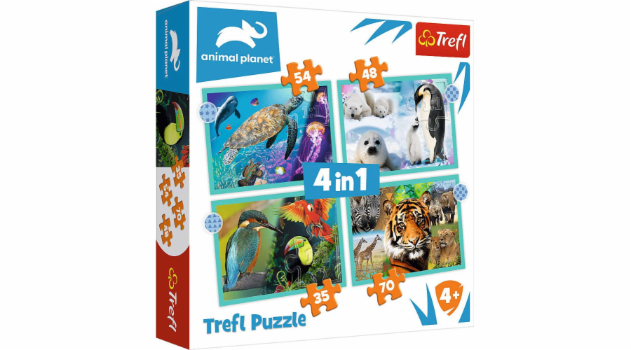 Puzzle 4v1 Tajemný svět zvířat