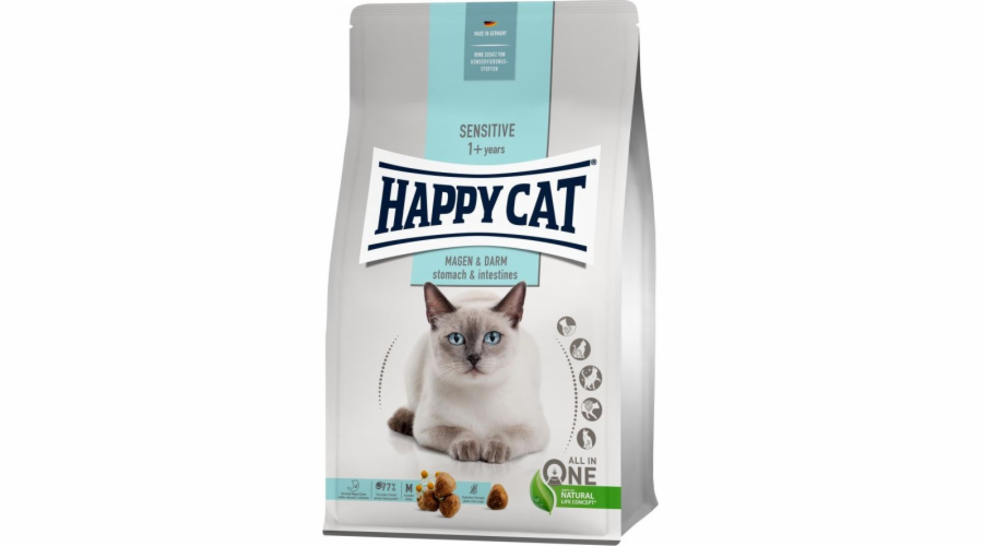 Šťastný žaludek a střeva citlivý na kočky, suché jídlo, pro dospělé kočky s citlivým trávicím systémem, 4 kg, taška