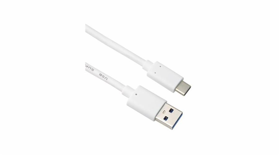 Kabel USB-C - USB 3.0 A (USB 3.2 generation 2, 3A, 10Gbit/s) 0,5m bílý