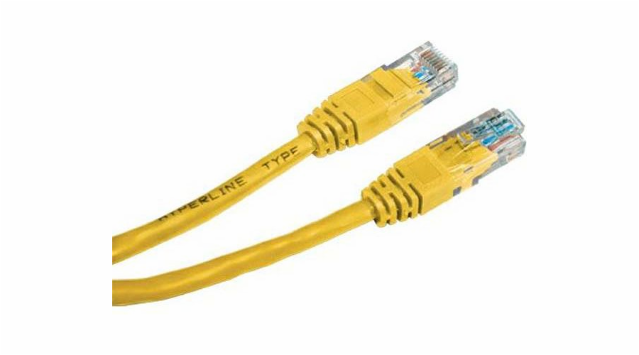 UTP propojovací kabel, Cat.5e, nestíněný, 3m, žlutý