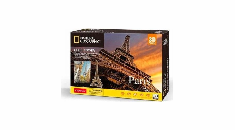 National Geographic 3D puzzle Paříž Eiffelova věž 80 prvků