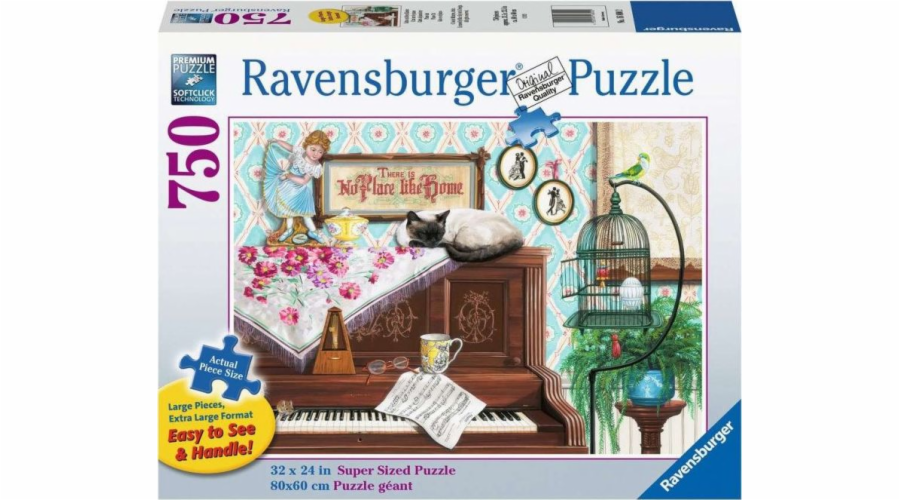 2D puzzle pro seniory Kočka na klavíru 750 dílků