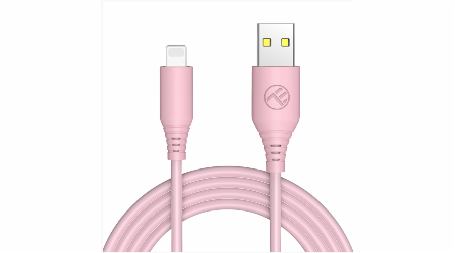 Tellur Silicone USB to Lightning cable 3A, 1m, pink