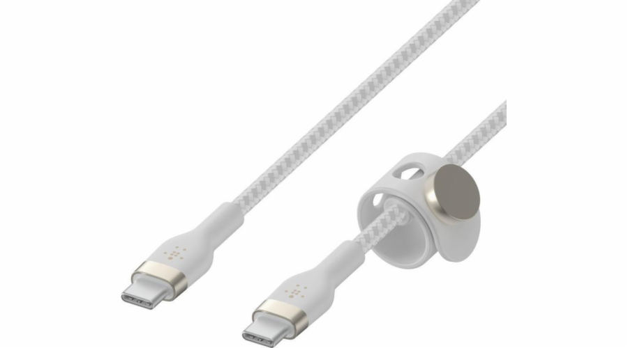 Belkin USB-C na USB-C kabel, 3m, bíly - odolný PRO Flex