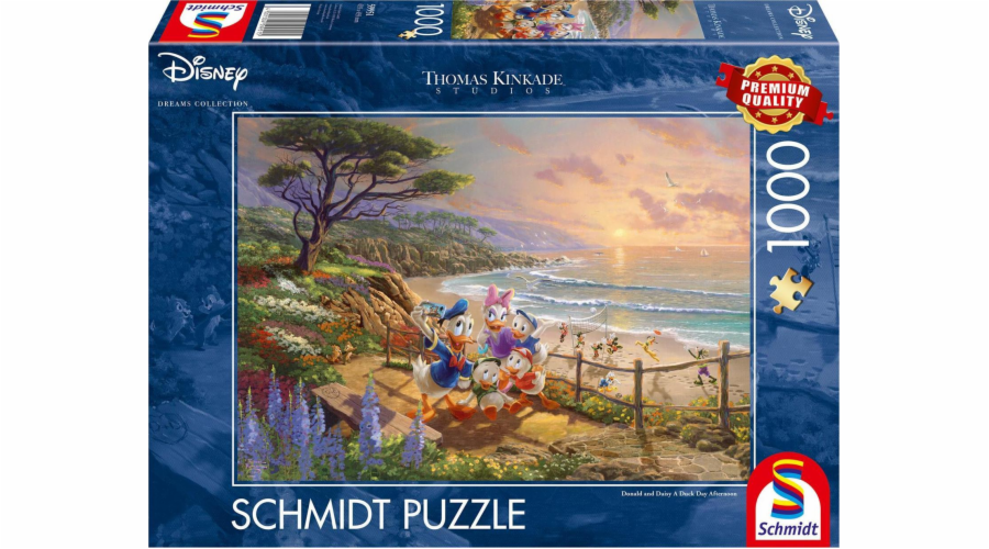 Puzzle prémiové kvality 1 000 dílků THOMAS KINKADE Kačer Donald &amp; Daisy (Disney)