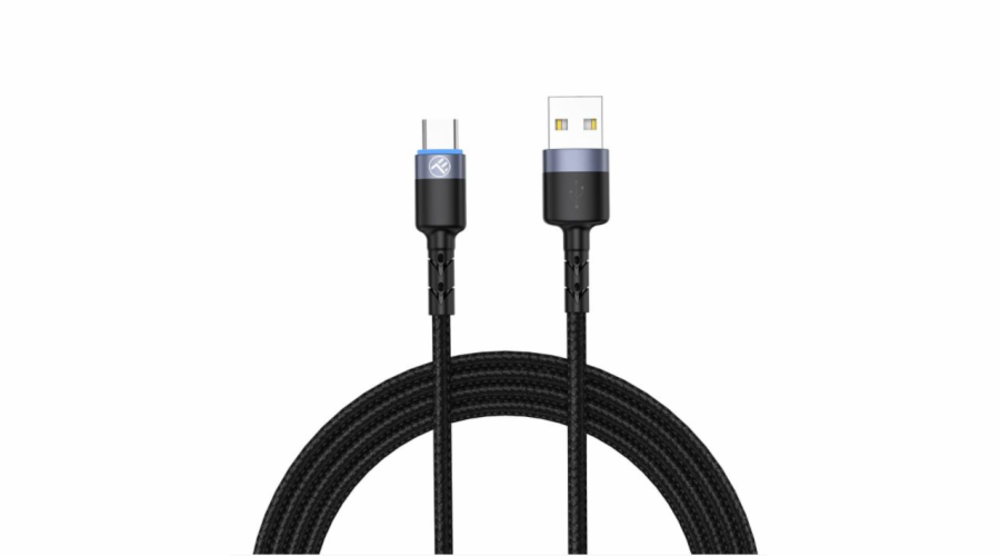 Tellur Data cable, USB to Type-C, LED Light, Nylon, 2m black