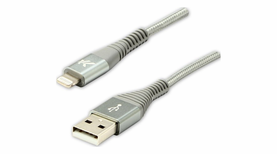 Kabel USB Logo USB-A - Lightning 2 m Srebrny