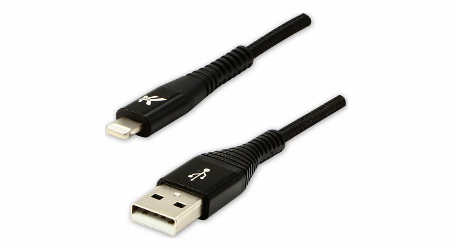 Kabel USB Logo USB-A - Lightning 1 m Czarny