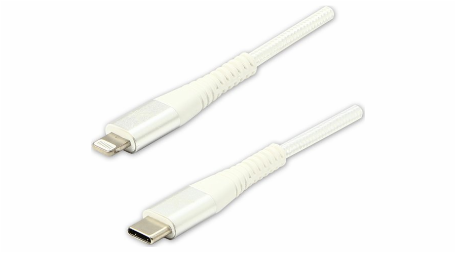 USB USB kabel USB kabel (2.0), USB C M - Apple Lightning C94 M, 1M, MFI Certification, 5V/3A, bílé, logo, krabice, nylonový cop, hliníkový kryt s