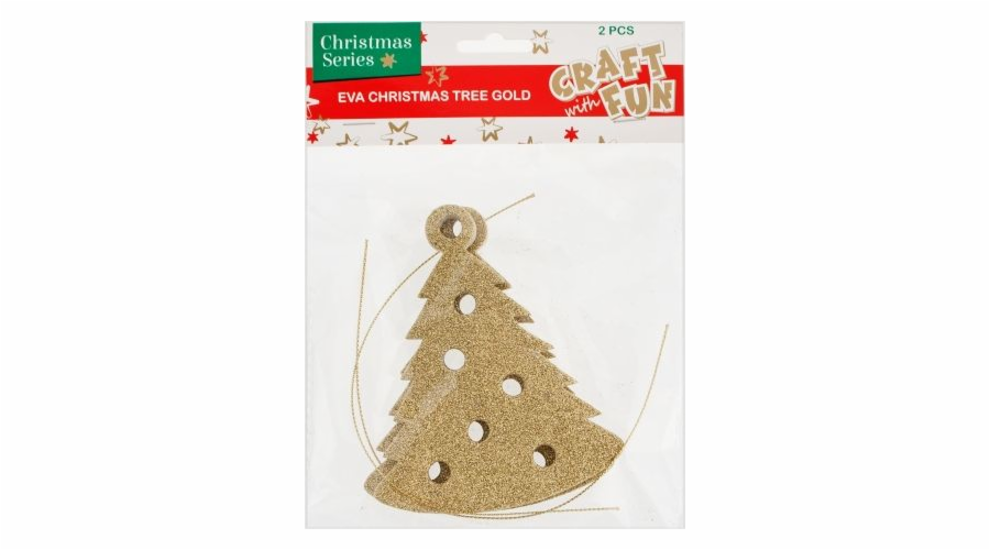 Řemeslo se zábavnou dekorací vánoční strom zlato