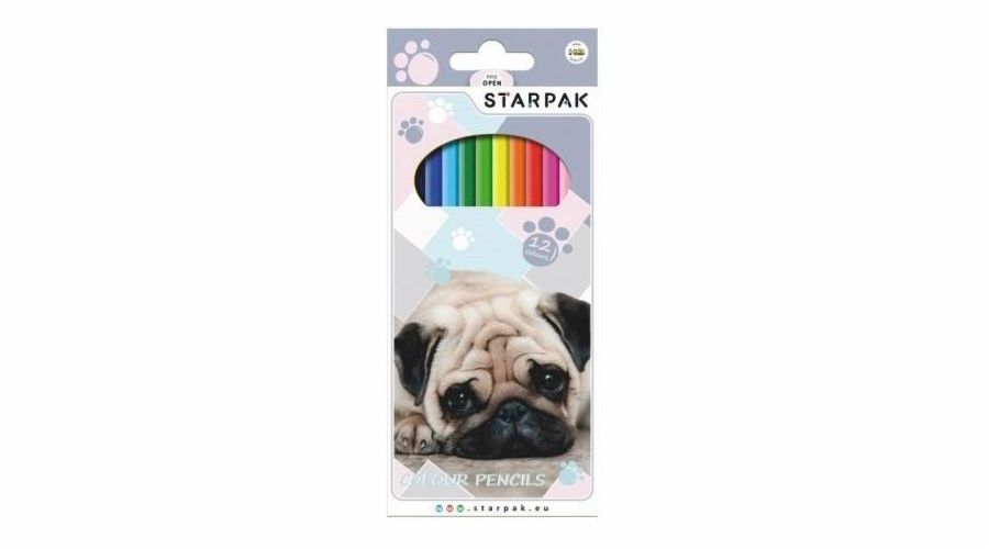Tužky StarPak Pencils 12 Colors Dog (388296)