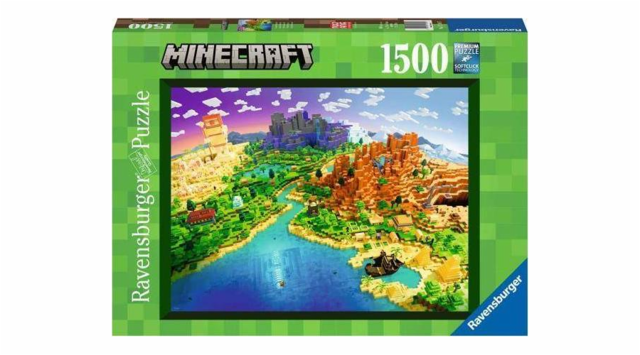 Puzzle 1500 dílků Svět Minecraftu