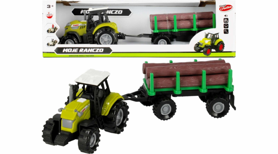 Mega Creative My Ranch Traktor s přívěsem 25 cm se světlem a zvuky