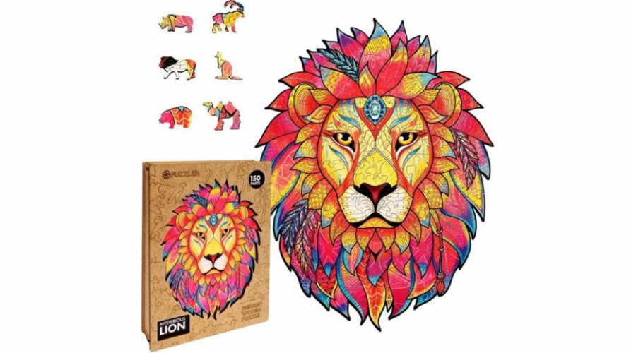 Puzzle dřevěné, barevné - Legendární lev