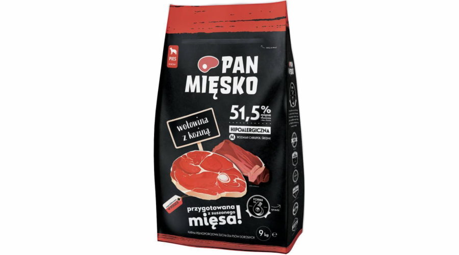 Mr. Maso hovězí maso s kozinou suché jídlo pro psa m 9 kg