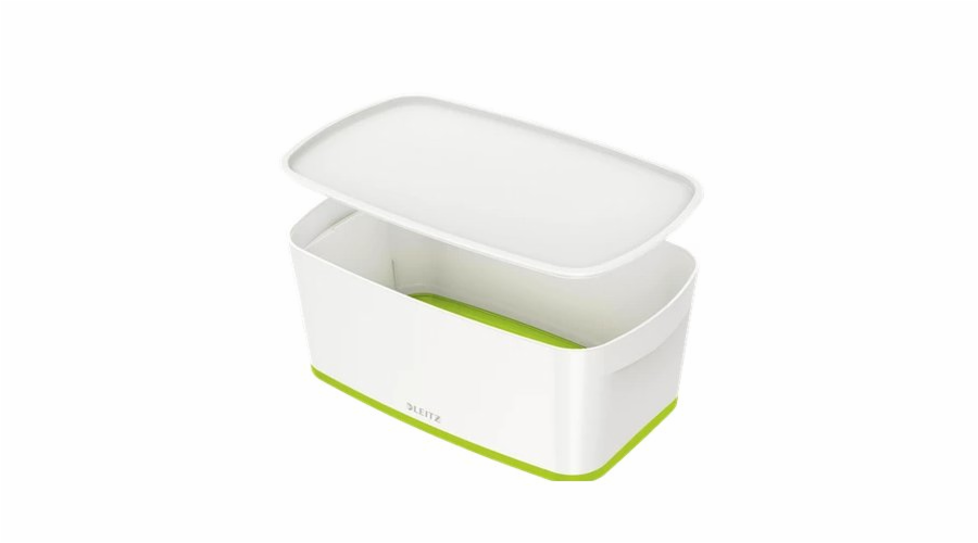 LEITZ Úložný box s víkem MyBox, velikost S, bílá/zelená