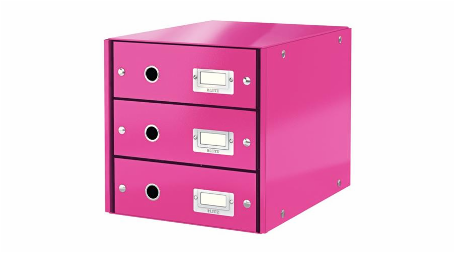LEITZ Zásuvkový box Click&Store, 3 zásuvky, růžová