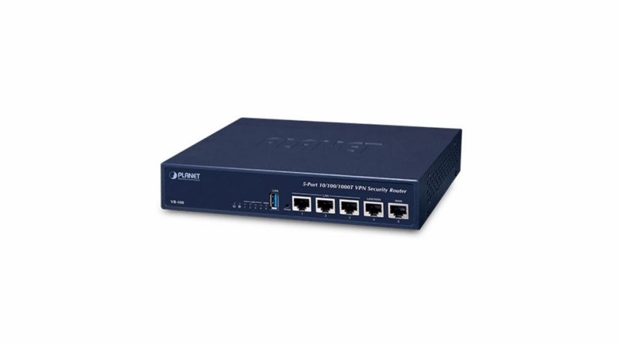 Planet VR-100 Router/firewall VPN/VLAN/QoS, 2xWAN(SD-WAN), 3xLAN