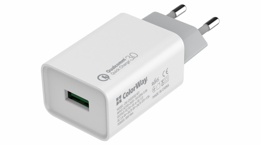 COLORWAY 1x USB/ síťová nabíječka/ 18W/ 100V-240V