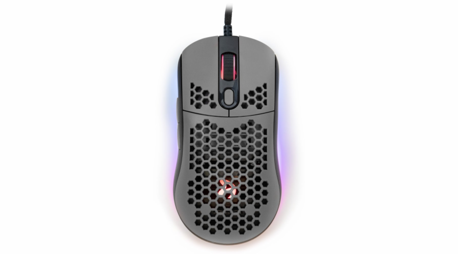Arozzi Favo Ultra Light AZ-FAVO-BKGY AROZZI herní myš FAVO Ultra Light Black-Grey/ drátová/ 16.000 dpi/ USB/ 7 tlačítek/ RGB/ černošedá