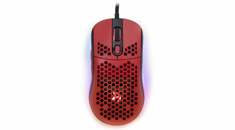 Arozzi Favo Ultra Light AZ-FAVO-BKRD AROZZI herní myš FAVO Ultra Light Black-Red/ drátová/ 16.000 dpi/ USB/ 7 tlačítek/ RGB/ černočervená