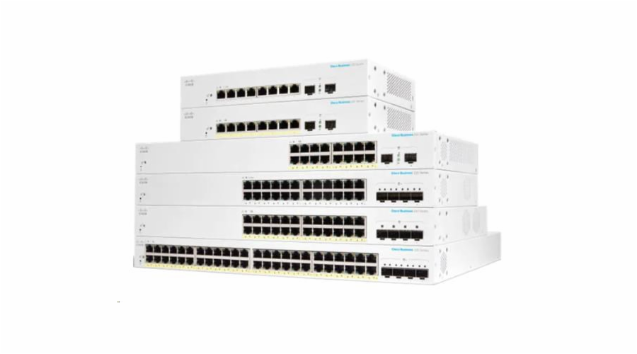Cisco CBS250-8PP-D Cisco switch CBS250-8PP-D, 8xGbE RJ45, fanless, 45W, PoE