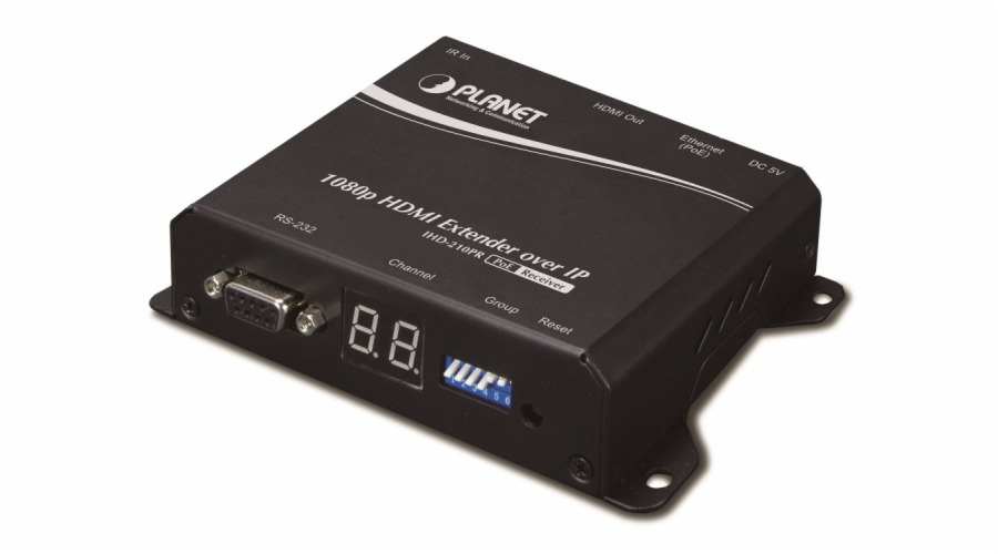 Planet IHD-210PR Planet IHD-210PR, HDMI video extender, přijímač, FullHD, H.264, multicast,IR, napájení PoE