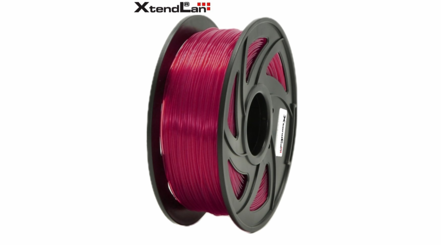 XtendLAN PLA filament 1,75mm průhledný červený 1kg