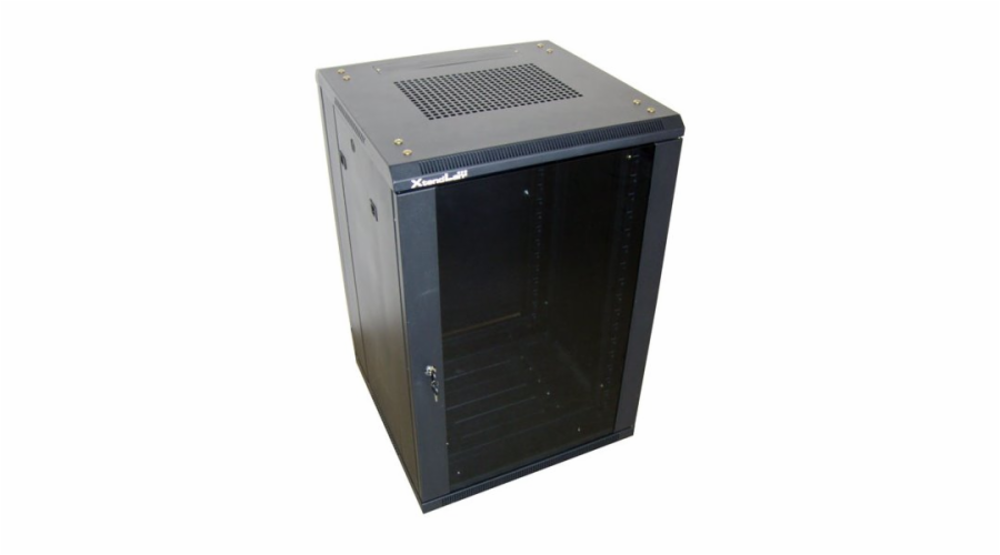 XtendLan 18U/600x800 stojanový, černý, skleněné dveře, plná záda