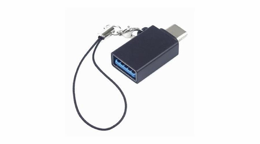 PremiumCord adaptér USB-C male - USB3.0 A female, OTG, černý s očkem na zavěšení
