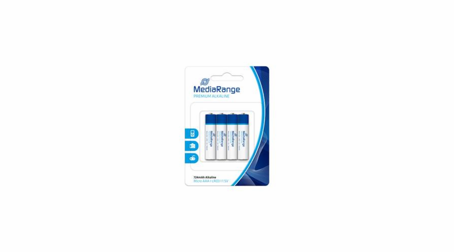 MediaRange Premium AAA 4ks MRBAT101 MediaRange Premium baterie micro AAA 1,5V Alkalické 4ks
