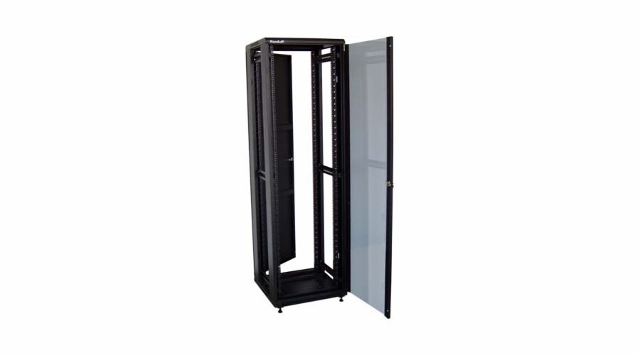 XtendLan 32U/800x800 stojanový, černý, skleněné dveře, plná záda