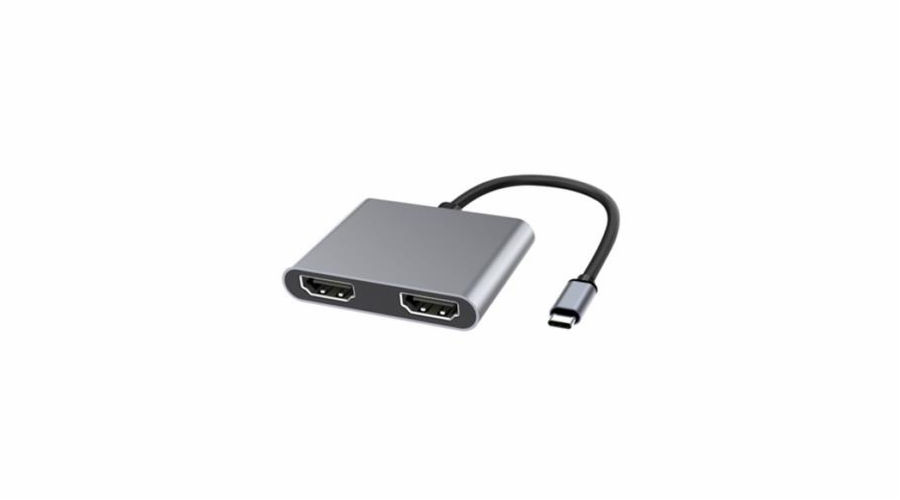 PremiumCord MST adapter USB-C na 2x HDMI, USB3.0, PD, rozlišení 4K a FULL HD 1080p