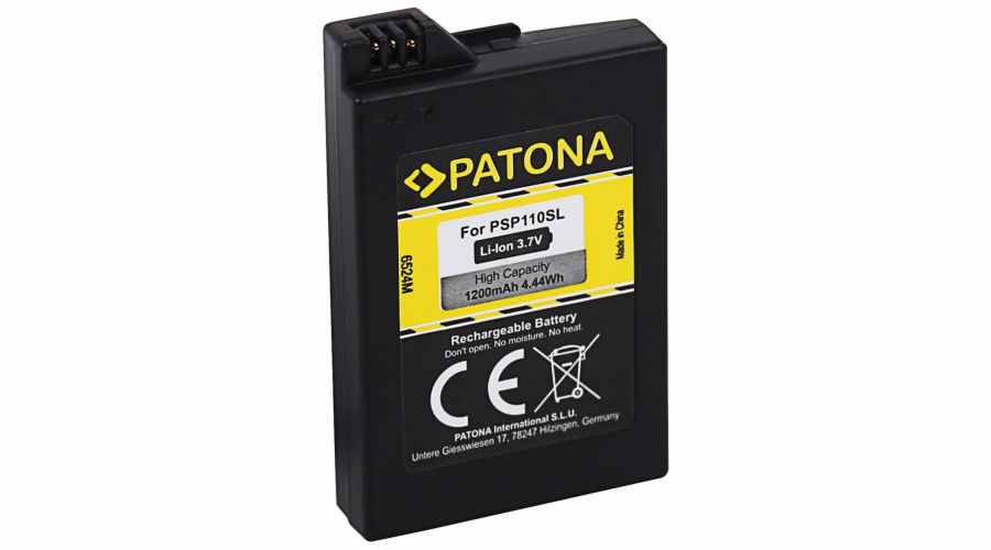 PATONA baterie pro herní konzoli Sony PSP 2000/PSP 3000 Portable 1200mAh Li-lon 3,7V PSP-S110