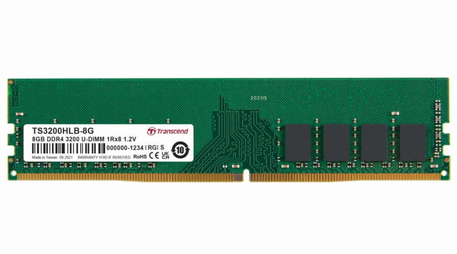 TRANSCEND DIMM DDR4 8GB 3200MHz 1Rx8 1Gx8 CL22 1.2V