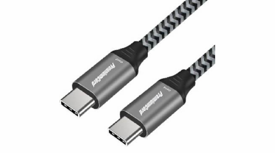 PREMIUMCORD Kabel USB-C (USB 3.2 Gen 2, 3A, 60W, 20Gbit/s) bavlněný oplet, 0,5m