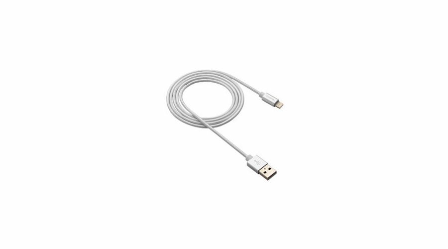 CANYON nabíjecí kabel Lightning MFI-3, opletený, Apple certifikát, délka 1m, perleťově bílá