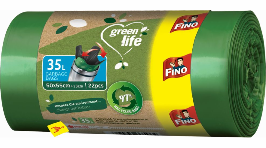 Pytel na odpadky 35 l/22 ks Easy pack Green life FINO