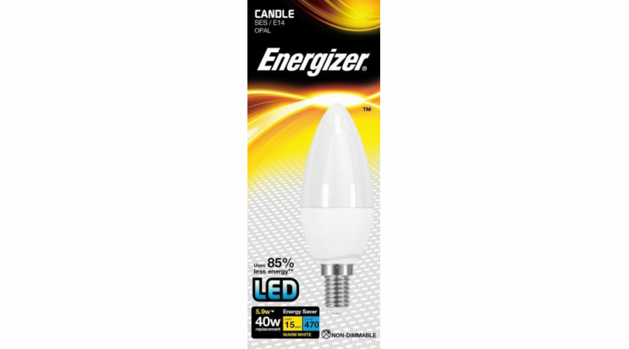 Žárovka LED E14 / 5,9 W / 2700 K / 470 lm svíčka Energizer
