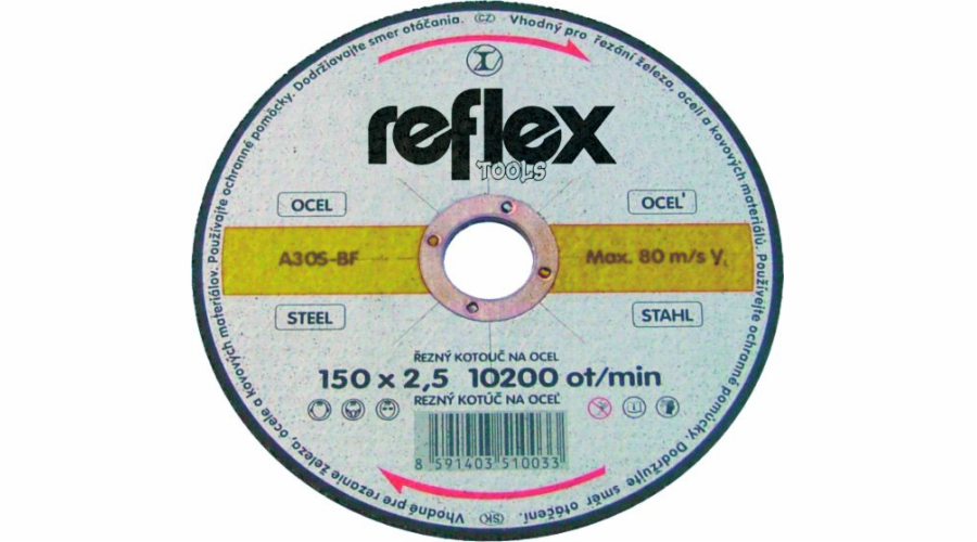 Kotouč řezný 115x1x22,2mm na kov Reflex Profi