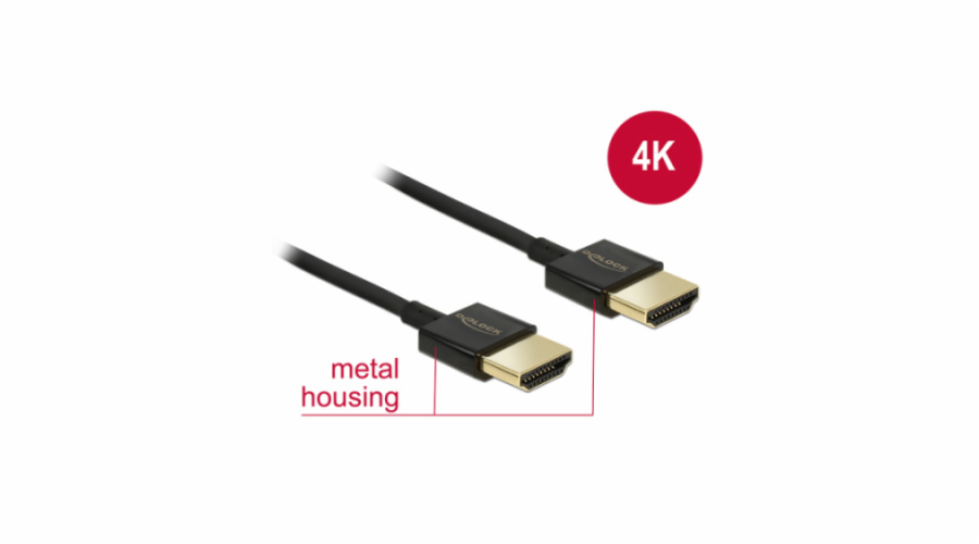 DELOCK 84775 Delock Cable High Speed HDMI with Ethernet A male > A male 3D 4K 4.5m Slim