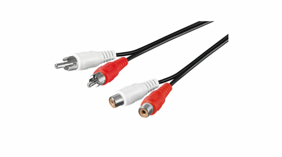 PREMIUMCORD Kabel prodlužovací audio 2x Cinch - 2x Cinch (RCA, M/F) 3m