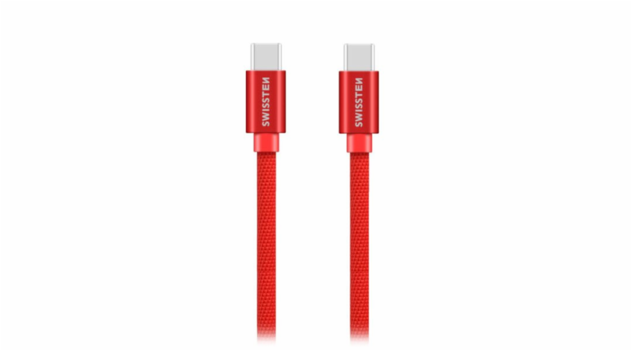 Swissten Datový Kabel Textile USB-C / USB-C 1,2 M Červený