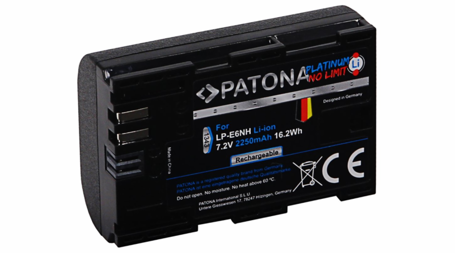 PATONA baterie pro foto Canon LP-E6NH 2250mAh Li-Ion Platinum EOS R5/R6