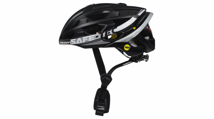 SAFE-TEC Chytrá Bluetooth helma/ Repro/ MIPS/ TYR3 Black-silver XL