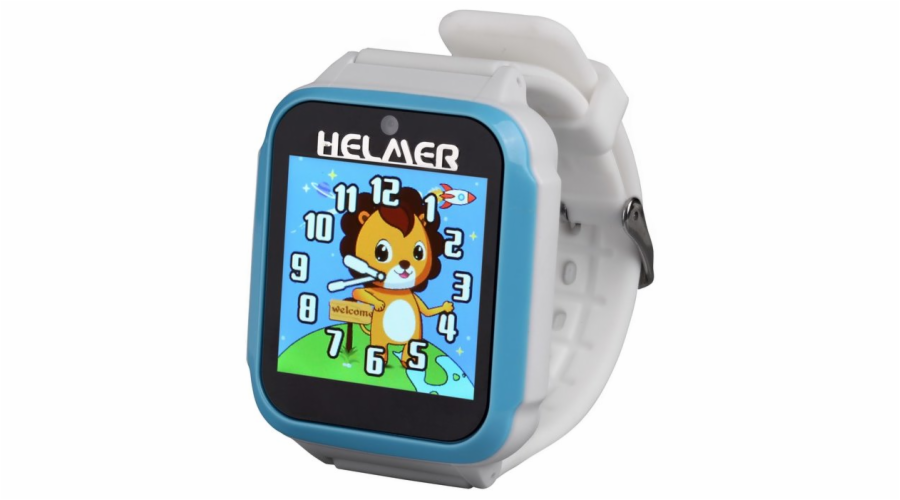 HELMER dětské chytré hodinky KW 801/ 1.54" TFT/ dotykový display/ foto/ video/ 6 her/ micro SD/ čeština/ modro-bílé