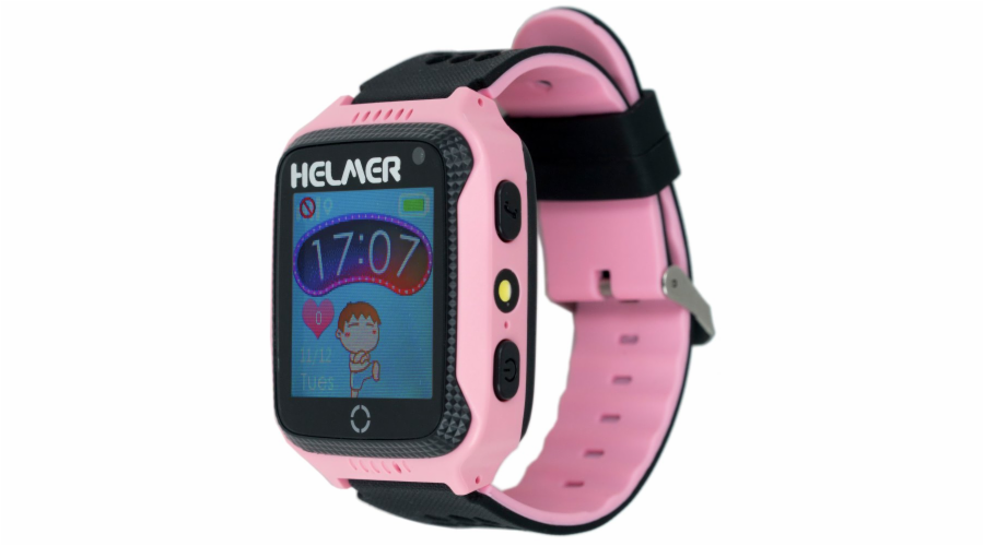 HELMER dětské hodinky LK 707 s GPS lokátorem/ dotykový display/ IP54/ micro SIM/ kompatibilní s Android a iOS/ růžové