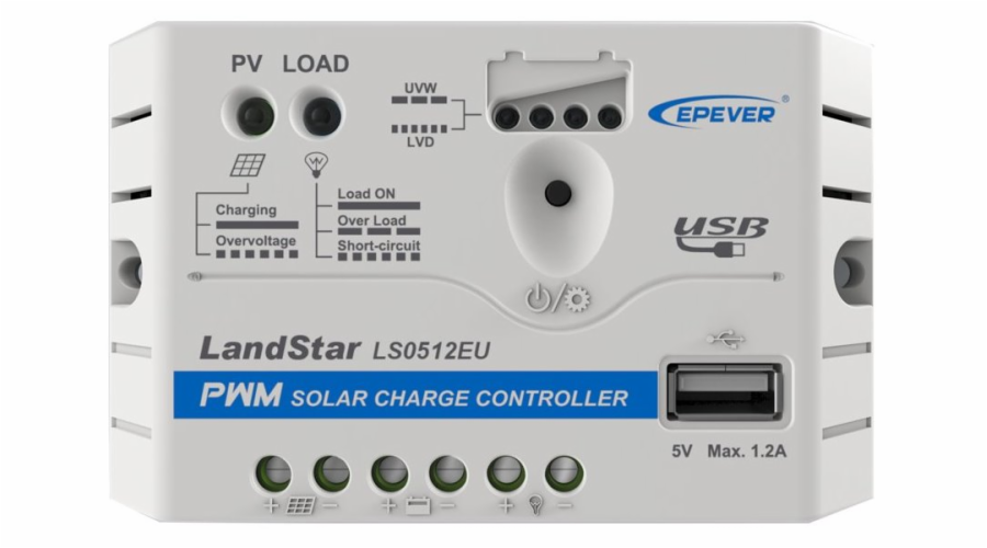 EPEVER LS0512EU solární PWM regulátor 12V, 5A, vstup 30V