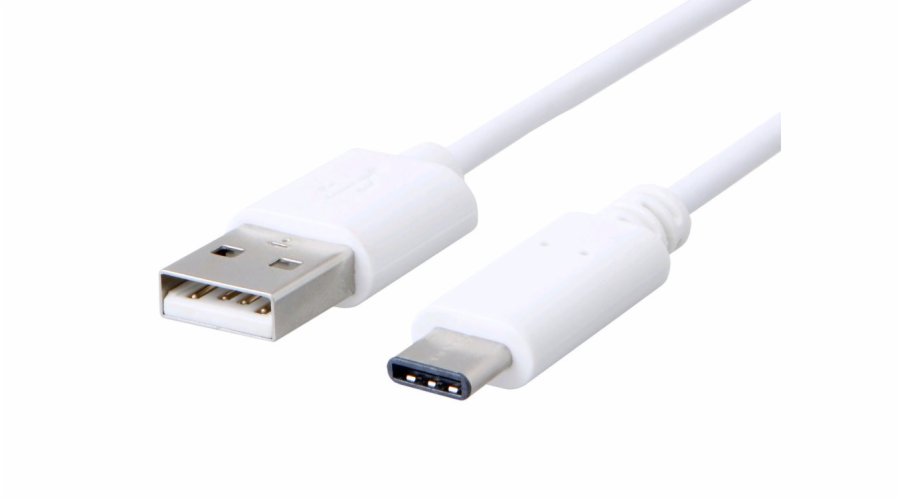 kabel C-TECH USB 2.0 AM na USB-C (AM/CM), 2m, bílá