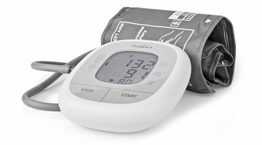 NEDIS tlakoměr na paži/ LCD dsplej/ bílý